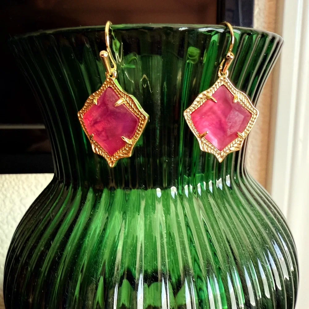 Kendra Scott Pink Azalea Illusion Earrings - Picture 3 of 7